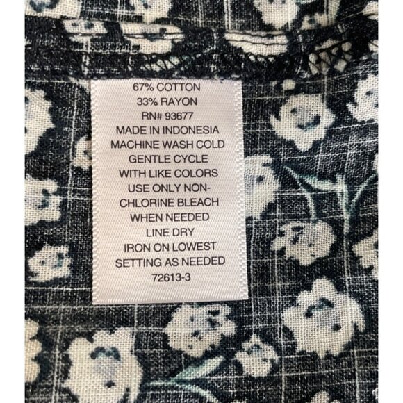 Ana A New Approach Womens Floral Long Sleeve Top Large Black Gray - Picture 7 of 7